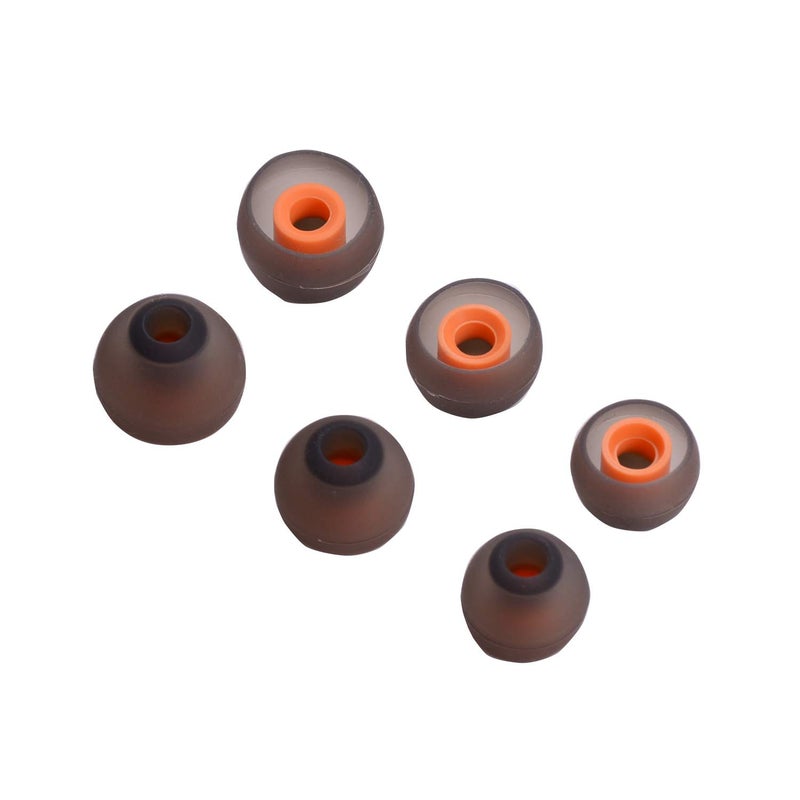 luakesa Silicone Replacement Ear Tips Earbuds Eargels for Mpow,Tozo Aukey, Senso,Hussar,Letscom etc Bluetooth Earphones, 6 Paris (Orange and Gray) - Image 3